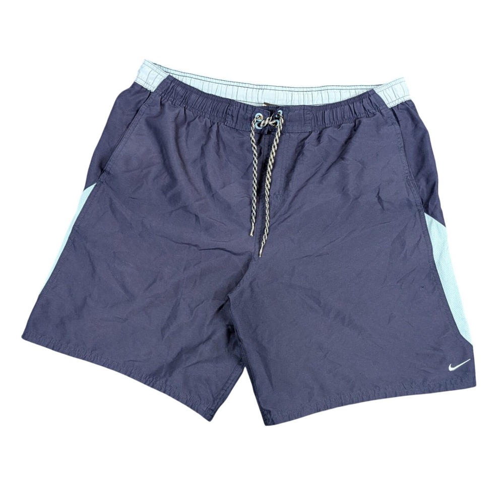 Nike Mens Swim Trunks Navy Blue Board Shorts Mesh Liner Mens Large